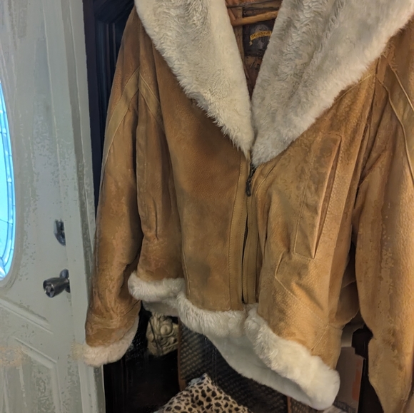 Adventure Bound Wilson’s Tan Leather Jacket Coat Size large - Picture 3 of 12